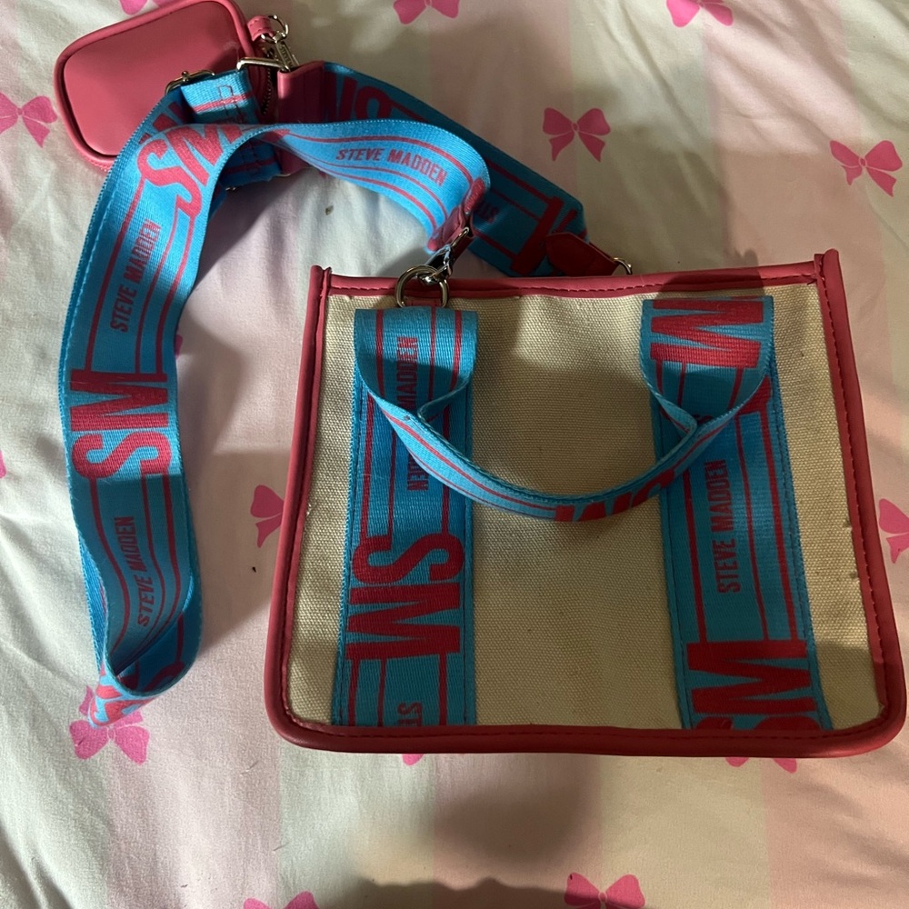Steve Madden Pink and Blue Women's Bag